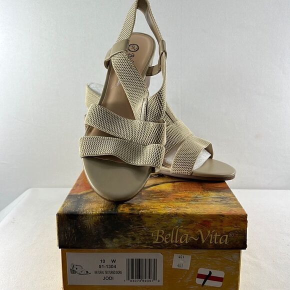 Bella Vita Jodi Stretch Sandals Natural size 10 W - Picture 1 of 8